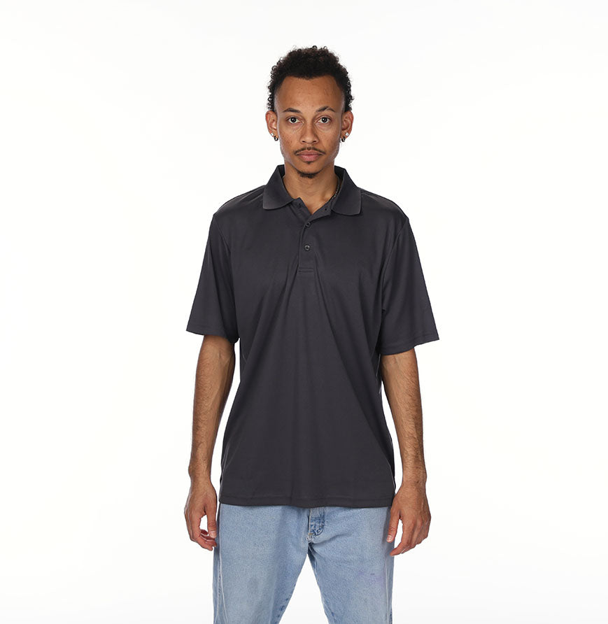 AFTON performance polo in Carbon