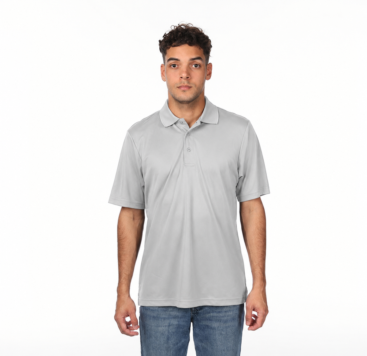 AFTON performance polo in Platinum