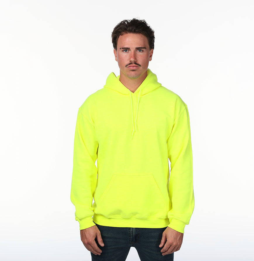 Gildan G185 hoodie in SAFETY GREEN