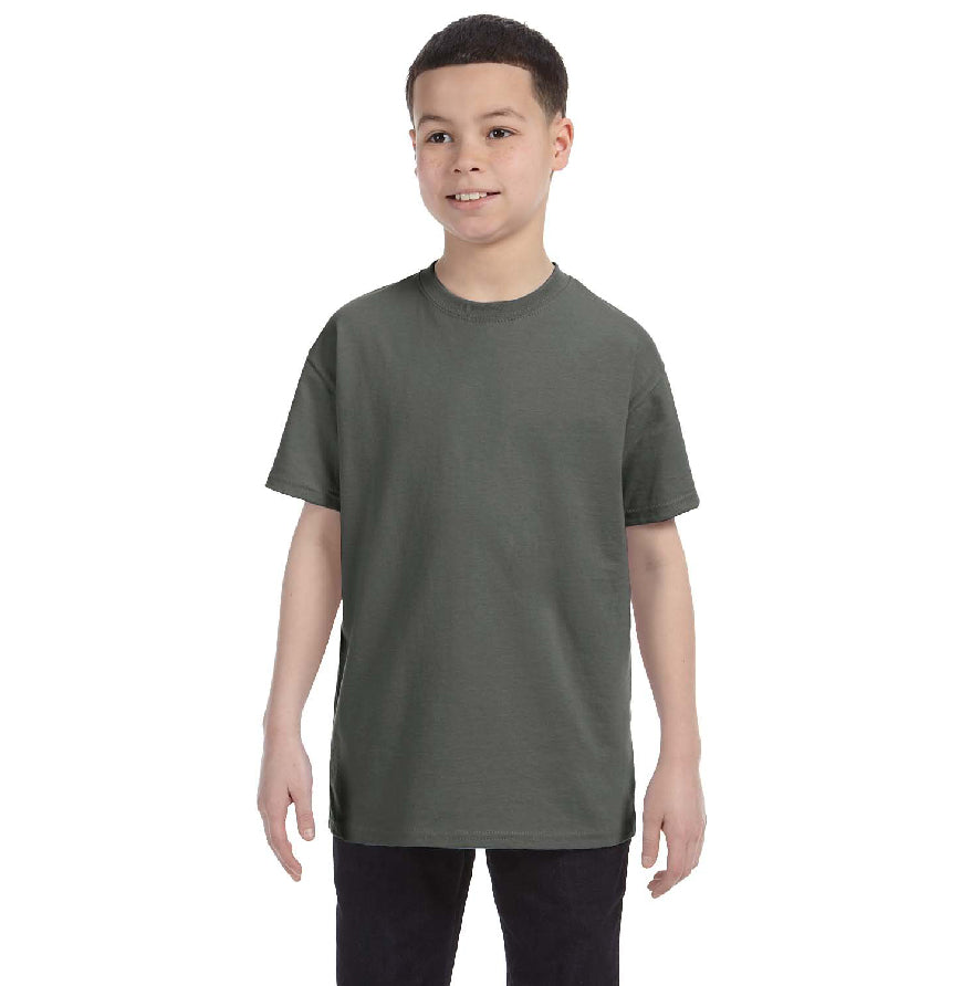 Gildan G500B youth t-shirt in Military Green