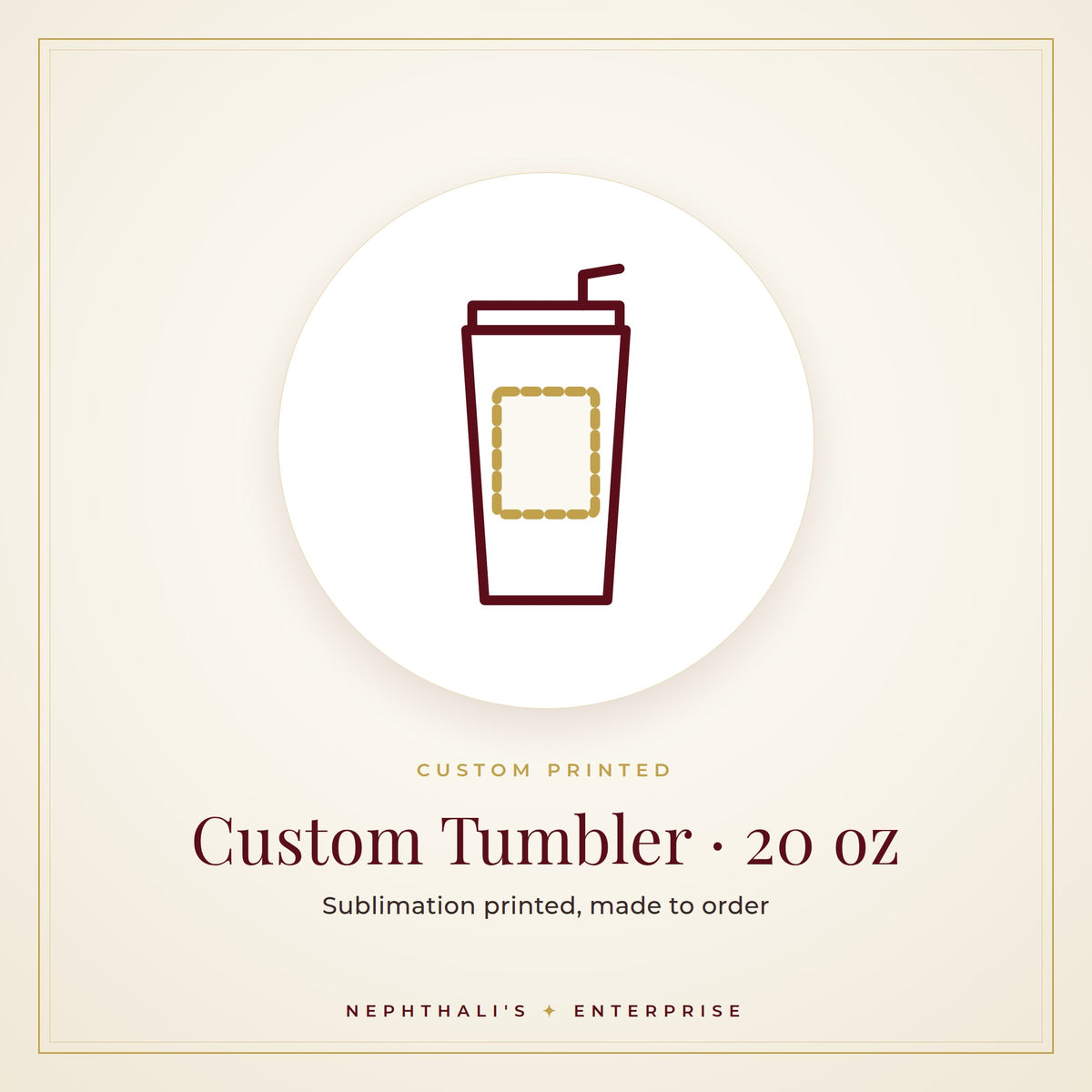 Custom Tumbler, 20 oz