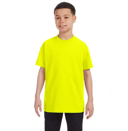 Gildan G500B youth t-shirt in Safety Green