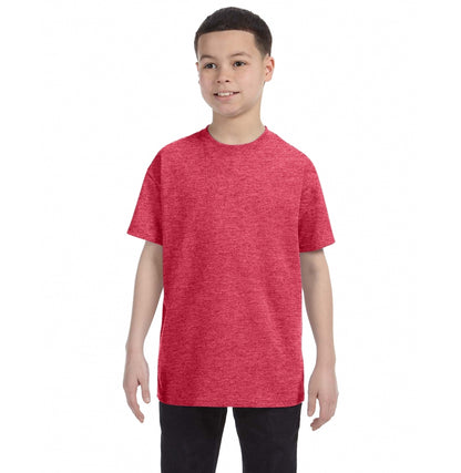 Gildan G500B youth t-shirt in Heather Red